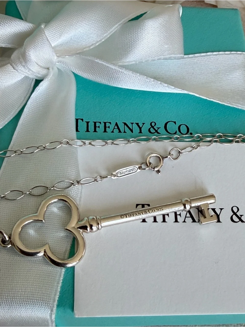 Tiffany & Co. Large Key Necklace Sterling Silver 36”  $700